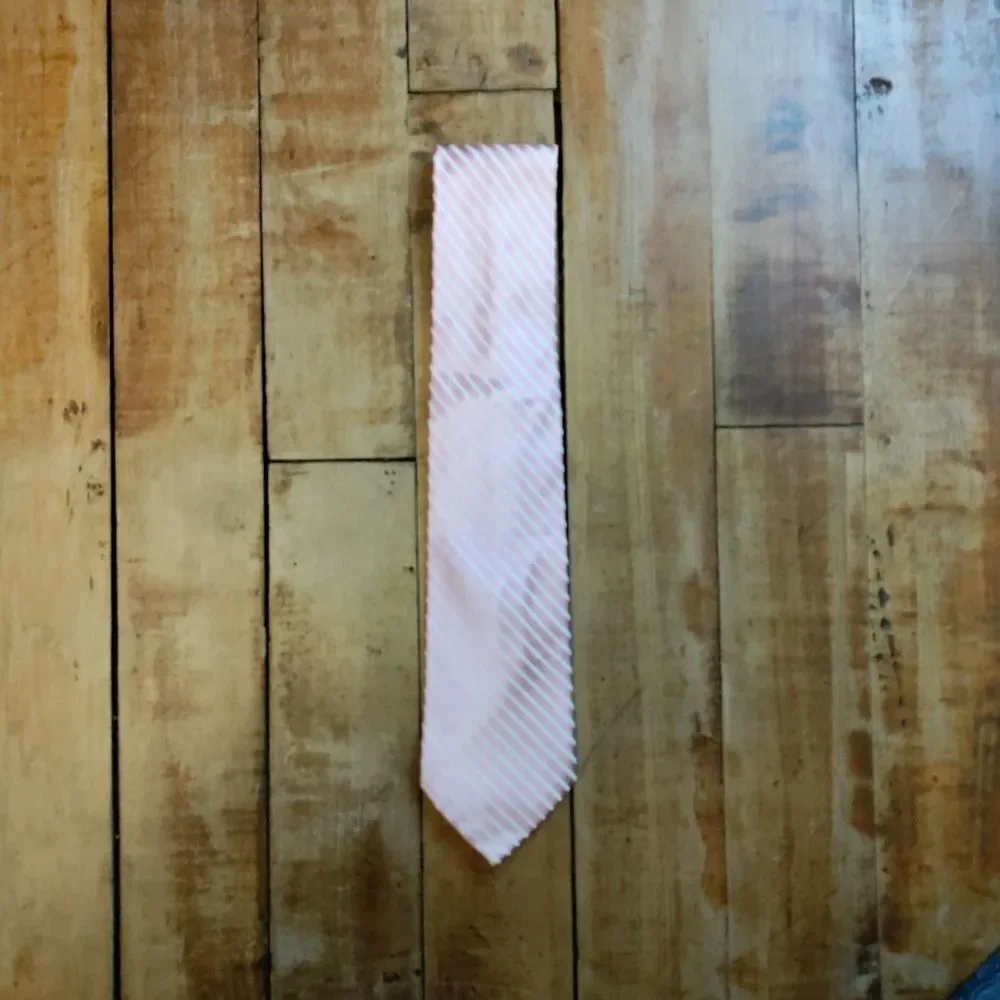 Nautica silk tie pink white stripe office wedding spring easter formal prom